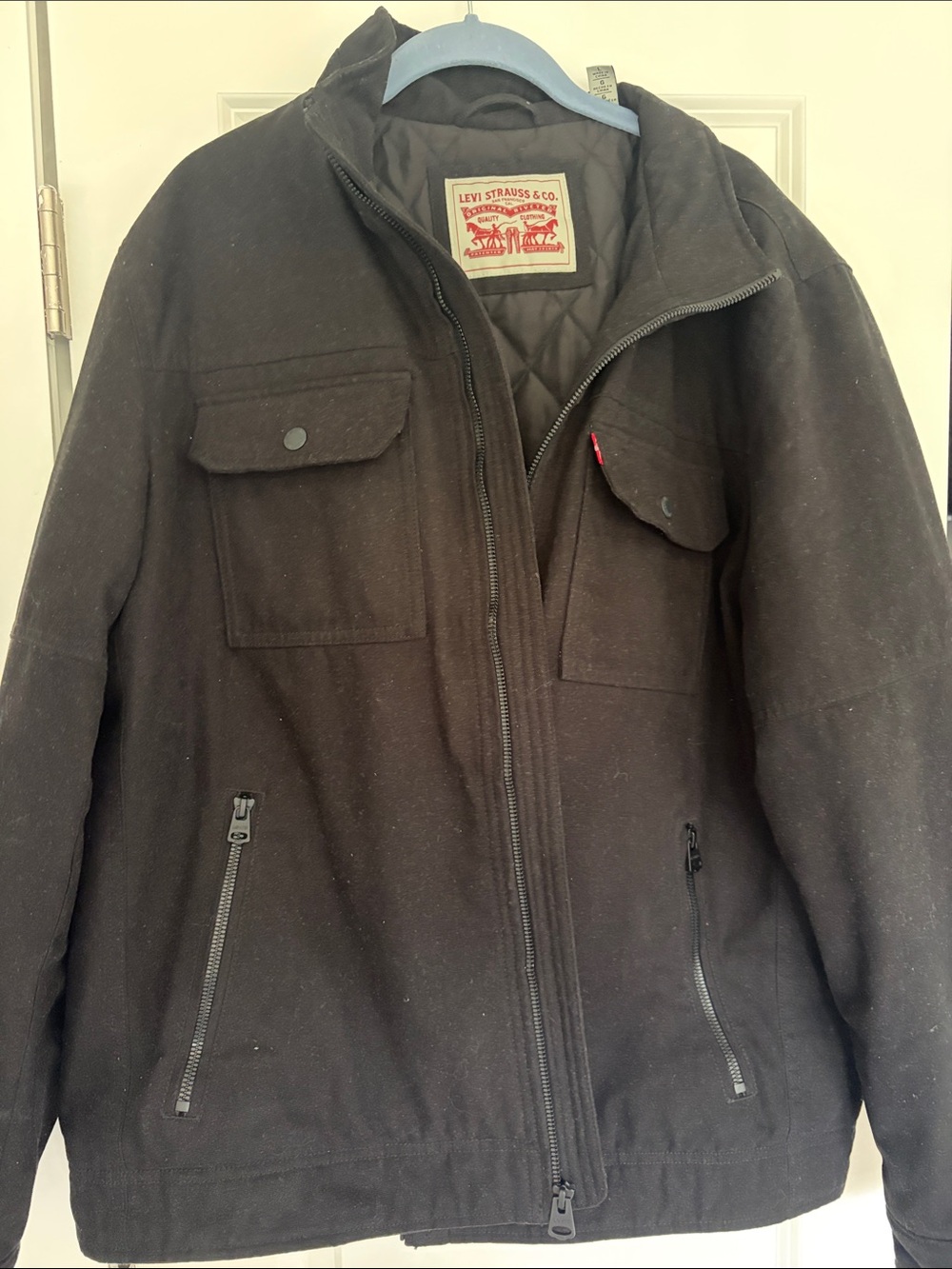 Levi's Black Field Jacket with Front Zipper